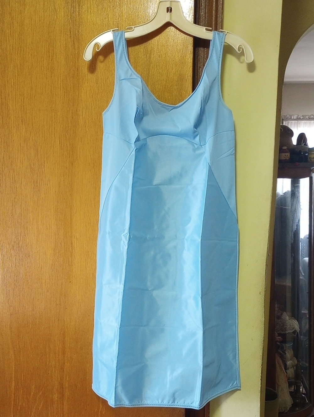 NWOT RARE Vassarette Sky Blue Nylon & Polyester Vintage Slip, Size 34A